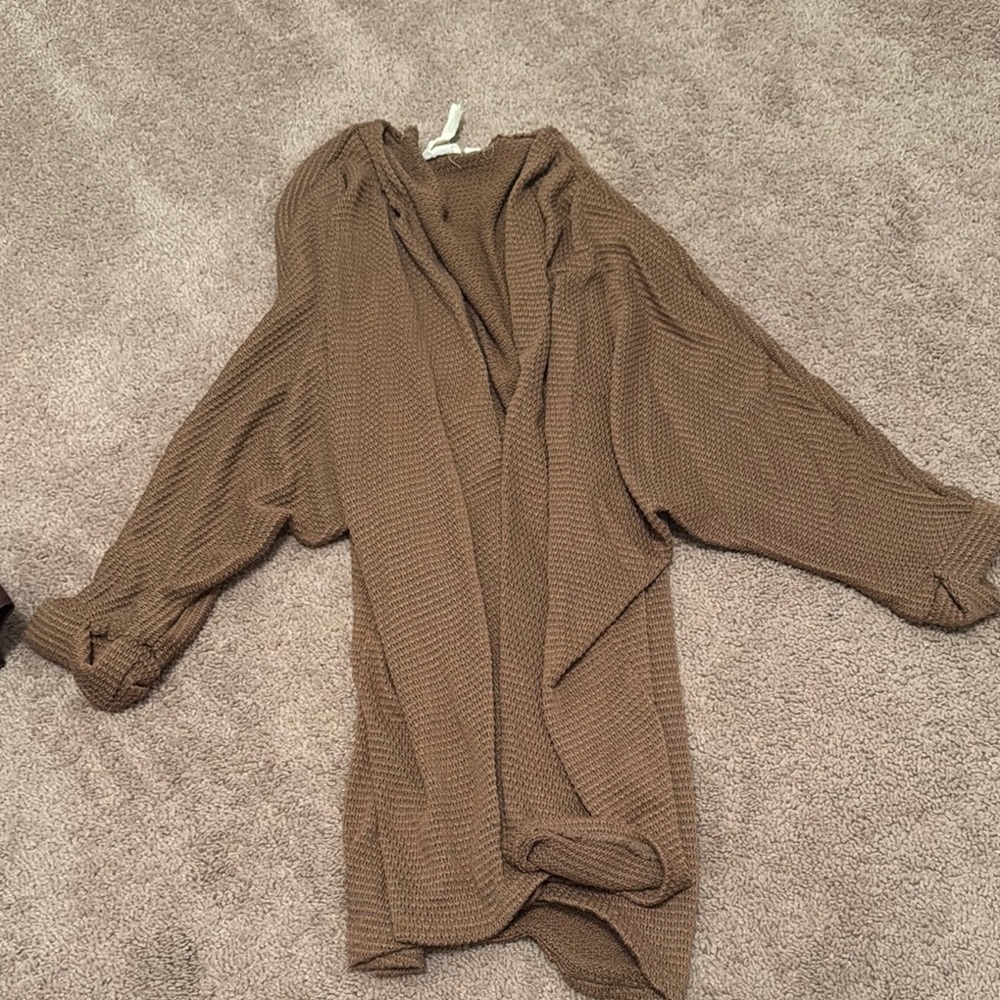 Brown Textured Cardigan